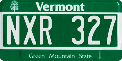 VT license plate NXR327