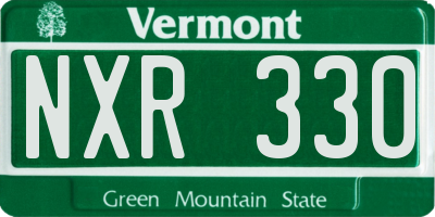 VT license plate NXR330