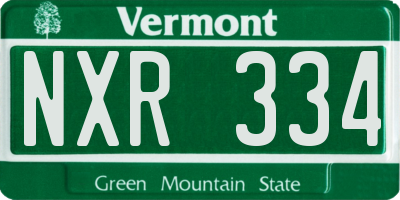 VT license plate NXR334