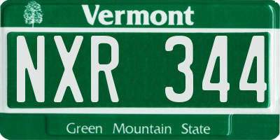 VT license plate NXR344