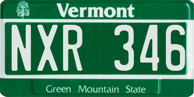 VT license plate NXR346