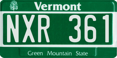 VT license plate NXR361