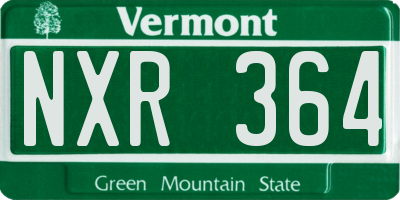 VT license plate NXR364