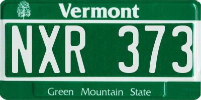 VT license plate NXR373