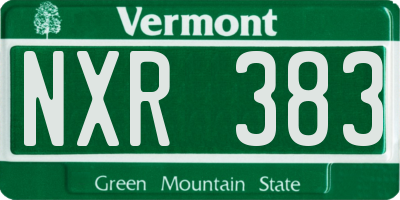 VT license plate NXR383