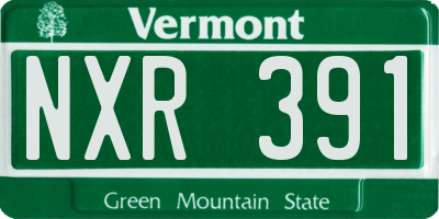 VT license plate NXR391