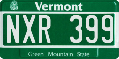 VT license plate NXR399