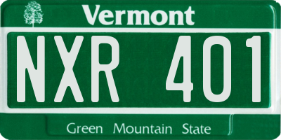 VT license plate NXR401