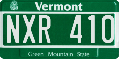 VT license plate NXR410