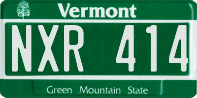 VT license plate NXR414