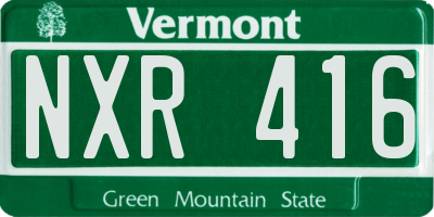 VT license plate NXR416