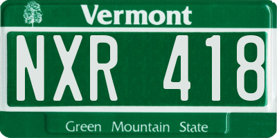VT license plate NXR418