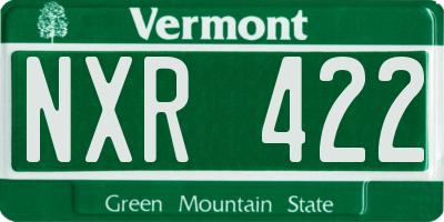 VT license plate NXR422