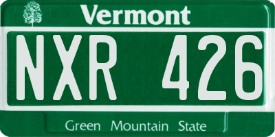 VT license plate NXR426