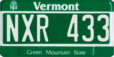 VT license plate NXR433