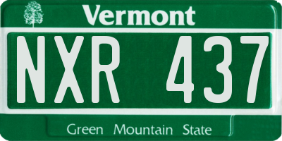 VT license plate NXR437