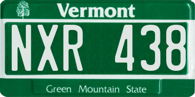 VT license plate NXR438