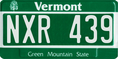 VT license plate NXR439