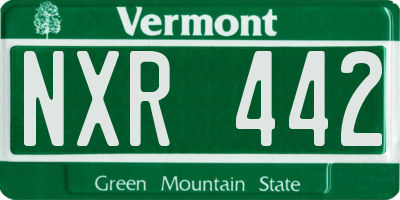 VT license plate NXR442