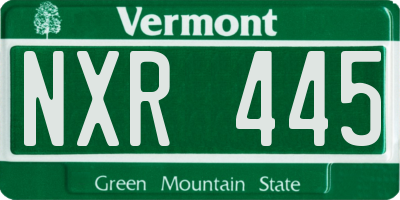 VT license plate NXR445