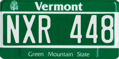 VT license plate NXR448