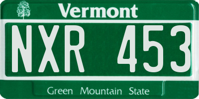 VT license plate NXR453