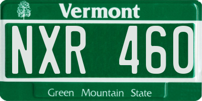 VT license plate NXR460