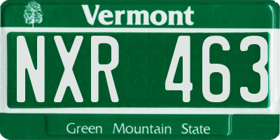 VT license plate NXR463