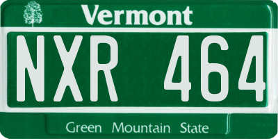 VT license plate NXR464
