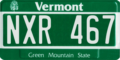 VT license plate NXR467