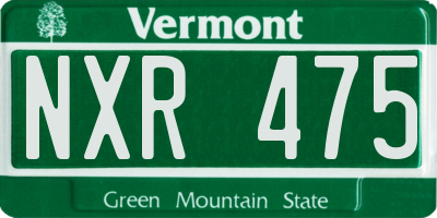 VT license plate NXR475