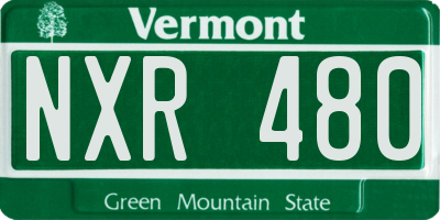 VT license plate NXR480