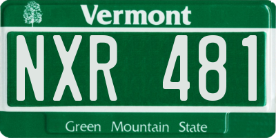 VT license plate NXR481