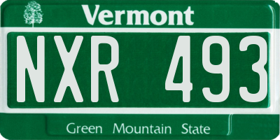 VT license plate NXR493