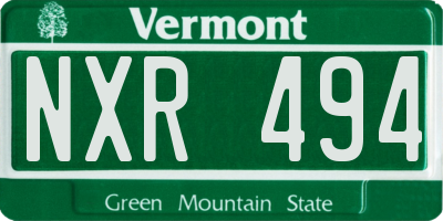 VT license plate NXR494