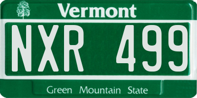 VT license plate NXR499