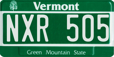 VT license plate NXR505
