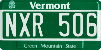 VT license plate NXR506