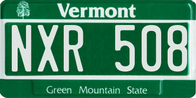 VT license plate NXR508