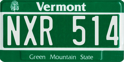 VT license plate NXR514