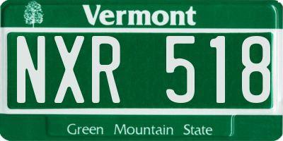 VT license plate NXR518