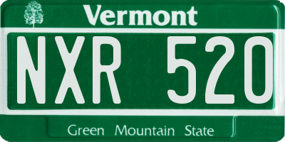 VT license plate NXR520