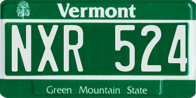 VT license plate NXR524