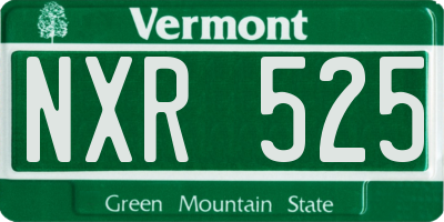 VT license plate NXR525