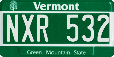 VT license plate NXR532