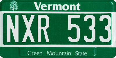 VT license plate NXR533