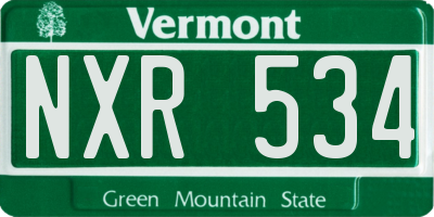 VT license plate NXR534