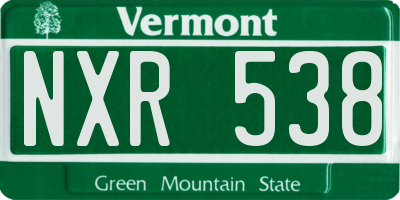 VT license plate NXR538