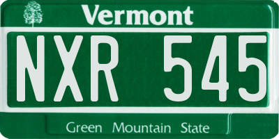 VT license plate NXR545