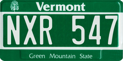 VT license plate NXR547